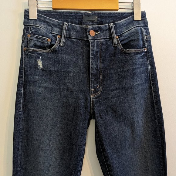 MOTHER High Waisted Looker Ankle Fray Jeans, Cat Attack, Size 25 - Picture 5 of 16